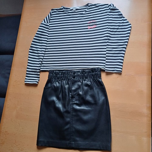 Rock lederoptik shirt kombi - rock,