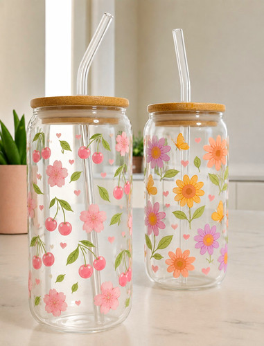 Gläser mit motiv - mit, 🌸