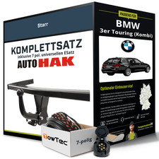 Für BMW 3er Touring (Kombi) Typ E91 Anhängerkupplung starr +eSatz 7pol uni 05-12