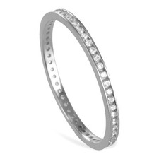 ECHT WEIßGOLD *** Zirkonia Memory-Ring Vorsteckring Beisteckring Größenauswahl