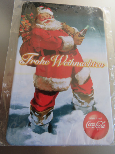 Coca cola blechpostkarte - cola:,