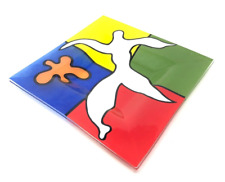 Flache Designer Glas Schale - mehrfarbig - ca. 27 x 27 cm groß und 2,5 cm hoch