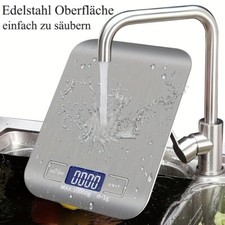 Küchenwaage digital Edelstahl LCD Anzeige 10kg 1g Messung elektronische Waage