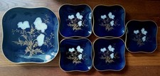 Hutschenreuther echt Kobalt Teller Set (1 großer und 5 kleine)