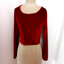 Damen Samt Shirt Rot Stretch