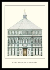 Florenz Poster Kunstdruck Bild im Rahmen Battistero di San Giovanni 84,1x59,4cm