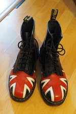 8-Loch Boot Stiefel Union Jack UK Flag Schwarz England Flagge 43