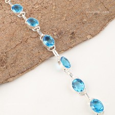 Oval schweizer blau topas - blau,