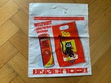 alte Plastiktüte Weltweit Heimtierbedarf  Katze Wellensittich Sammlerstück