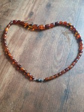 Bernstein Kette geschliffen Facetten Schliff braun dunkel ca 38gramm