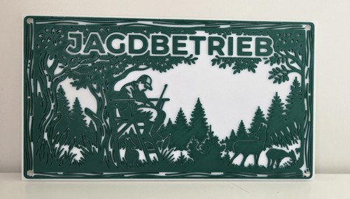 Kunststoff schild jagdmotiv - kunststoff,