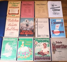 Notenbücher für Gitarre & Zither, u. a. Leopoldi, Konzert-Zither I-III, Konvolut