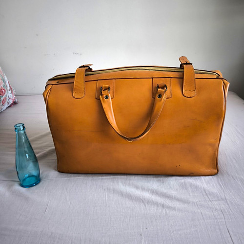 True vintage leder reisetasche - true,