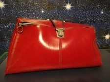 Schultasche Aktentasche Ranzen Leder rot 60er spätestens Anfang 70er 