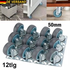 12 Tlg Transportrollen Set Vollgummirollen Bockrolle Möbelrollen Lenkrollen 50mm
