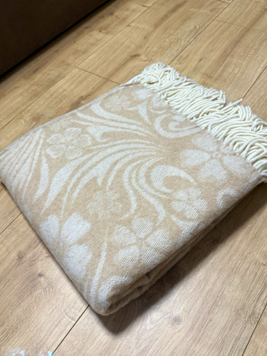 Decke mit fransen beige weiß - mit,
