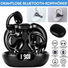 Bluetooth 5.3 Kopfhörer Clip-Ohr Ohrbügel Kabellos Sportkopfhörer mit Mikrofon