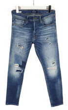 Jack & Jones Slim Fit / Glenn Herrenjeans W30/L30 Knopf Fly Antik Geflickt