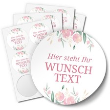 Aufkleber Taufe Kommunion Konfirmation 24 Stück personalisiert rosa Blumen 