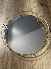 Elegantes Gold-Spiegel-Tablett Deko-Ablage ServiertablettØ 35cm