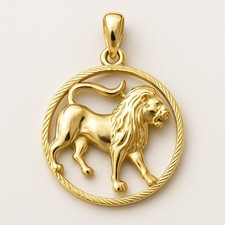 Anhänger 15mm Sternzeichen Löwe 9Kt GOLD