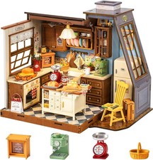 Rolife Backstube Puppenhaus LED Holzbausatz für Erwachsene Weihnachtsgeschenk