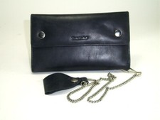 Truckerbörse Biker Börse Bikerwallet Geldbörse Rind Leder schwarz Timberwolf 