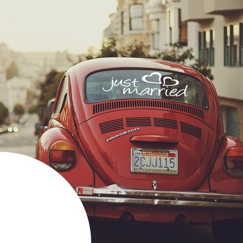 Just married auto sticker - just,