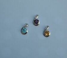 Silber Anhänger mit Amethyst, Citrin und gefärbt topaz Steine