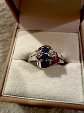 Saphirring mit diamanten - mit, wg