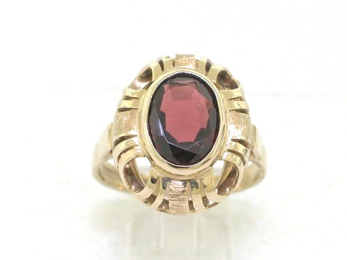 Granat ring 333 gelbgold - granat,