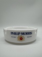Philip Morris Glas Aschenbecher Weiß – Vintage, gebraucht, Sammlerstück