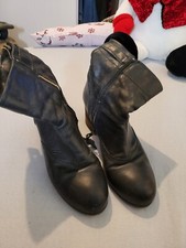 Airstep A.S.98 Boots Stiefel Stiefeletten schwarz echt Leder Blockabsatz Gr. 39