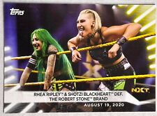 2021 Topps WWE Women's Division #59 Rhea Ripley & Shotzi Blackheart def.