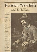 Uralte Noten für ZITHER RARITÄT Steirische und Tiroler Lieder Kasteneder Julius 