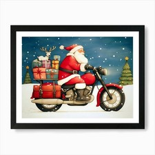 Weihnachtsmann auf Motorrad