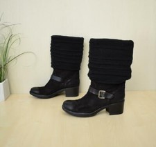tolle Irony Echtleder Stiefel Gr. 38 Vero Cuoio m. Stulpe variabel tragbar