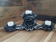 Teelichthalter Schwarze Rosen