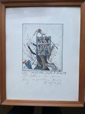 Bernd Kastenholz, Farbradierung " Briefmarkenfenster" 1982