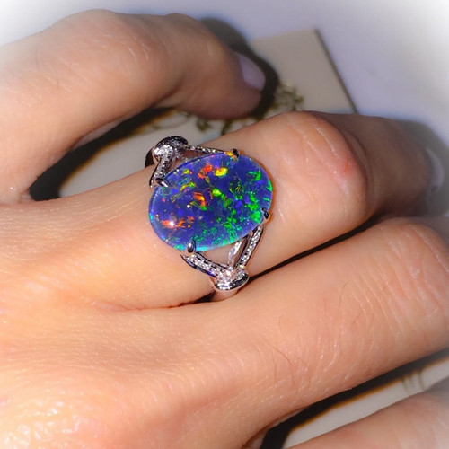Natural black fire opal - natural,