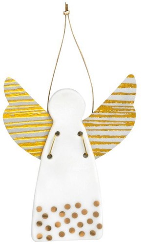 Schutzengel mini weiß gold - schutzengel, weiß/gold