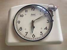 alte Wanduhr Garant Schwebe-Anker Küchenuhr Keramik Uhrwerk mechanisch 50er Jh.