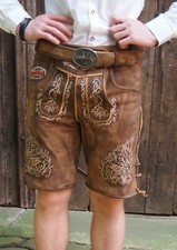 Kurze lederhose braun mit - lederhose,