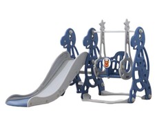 Dinosaurier Kunststoffrutsche mit Schaukel und Korb, 170 x 140 x 105 cm - N