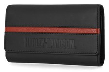 Harley-Davidson Geldbörse H-D Center Block Trucker, Schwarz, Leder