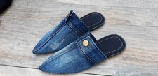 Damen Pantoletten Sabots Mules 40 Jeans spitz NEU TOP