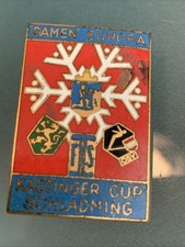 ABZEICHEN,ANSTECKNADEL,BROSCHE,KASTINGER CUP SCHLADMING,DAMEN EUROPA,groß,rar