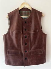 Lederweste Herren Pull-Up Pferdeleder Hack Lederware Weste Größe 50 Horsehide