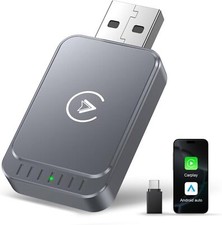 Wireless CarPlay Android Auto Adapter 2in1 Plug Play für iOS Android Grau