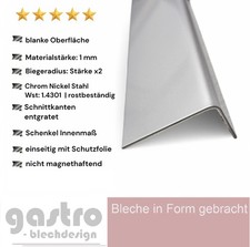 Edelstahl Winkel blank 1mm Eckprofil Winkelprofil Kantenschutz L-Profil Leiste